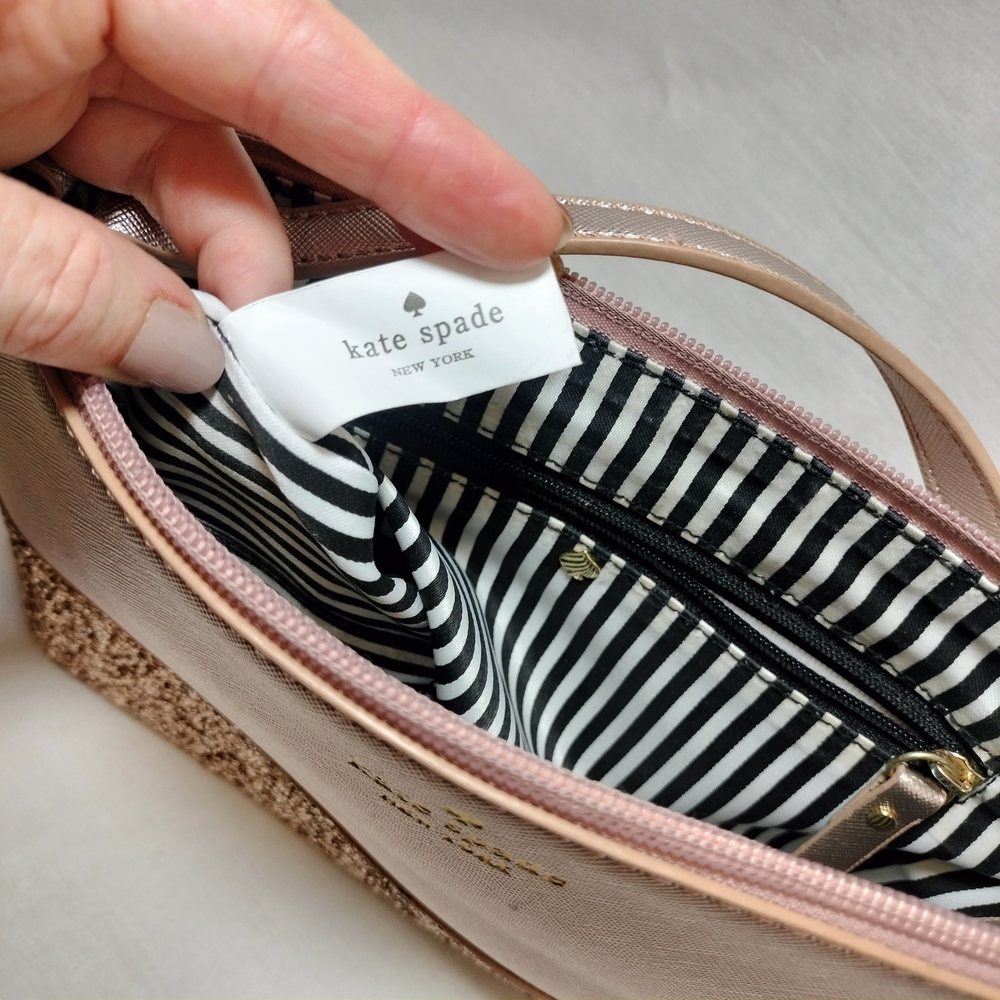 Kate‎ Spade Rose Gold Glitter Crossbody Bag - Picture 4 of 10
